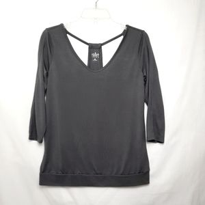 Soho Jeans Top Womens Small Gray Pullover Blouse Casual Stretch Shirt